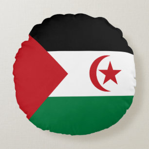 Sahrawi Arab Democratic Republic Flag Round Pillow
