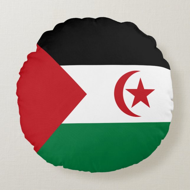 Sahrawi Arab Democratic Republic Flag Round Pillow (Front)