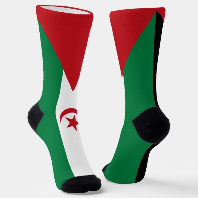 Sahrawi Arab Democratic Republic Flag Socks (Angled)