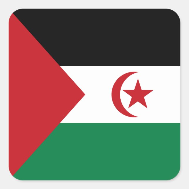 Sahrawi Arab Democratic Republic Flag Square Sticker (Front)