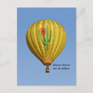 Sahuaro Sunrise Hot Air Balloon Postcard