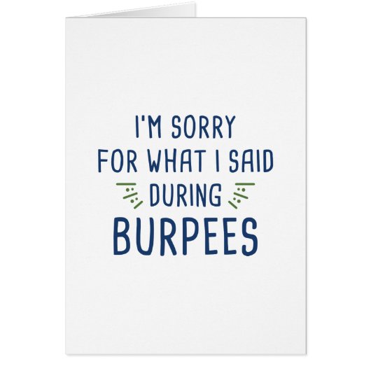 Said During Burpees Cards (Front)