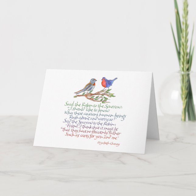 "Said the Robin to the Sparrow" Card (Front)