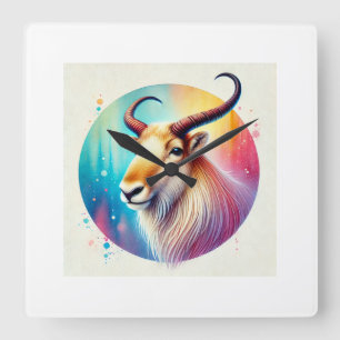 Saiga Antelope 300824AREF149 - Watercolor Square Wall Clock