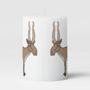 Saiga antelope cartoon illustration pillar candle
