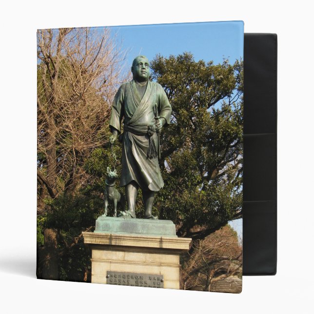 Saigo Takamori (The Last Samurai) & Dog Statue 3 Ring Binder (Front/Inside)