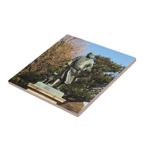 Saigo Takamori The Last Samurai  Dog Statue Ceramic Tile