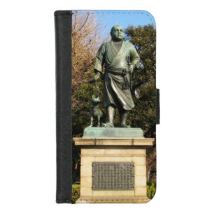 Saigo Takamori (The Last Samurai) & Dog Statue iPhone 8/7 Wallet Case