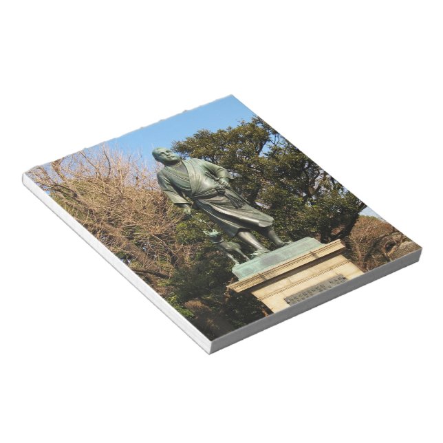 Saigo Takamori (The Last Samurai) & Dog Statue Notepad (Angled)
