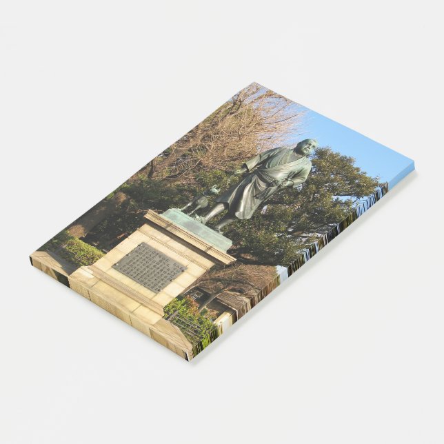 Saigo Takamori (The Last Samurai) & Dog Statue Post-it Notes (Angled)