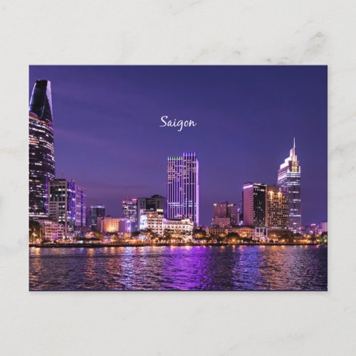 Saigon at night postcard