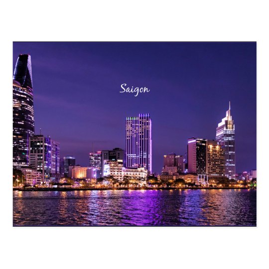 Saigon at night postcard | Zazzle.com