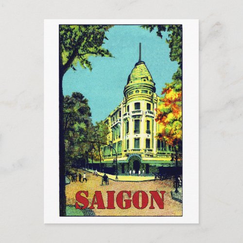 Saigon city Ho chi minh Vietnam vintage travel Postcard