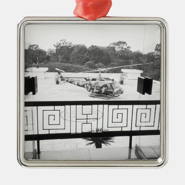 Saigon HCMC Vietnam, Huey Helicopter Metal Ornament (Front)