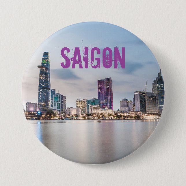 Saigon (Ho Chi Minh City) HCMC Vietnam souvenir Button (Front)