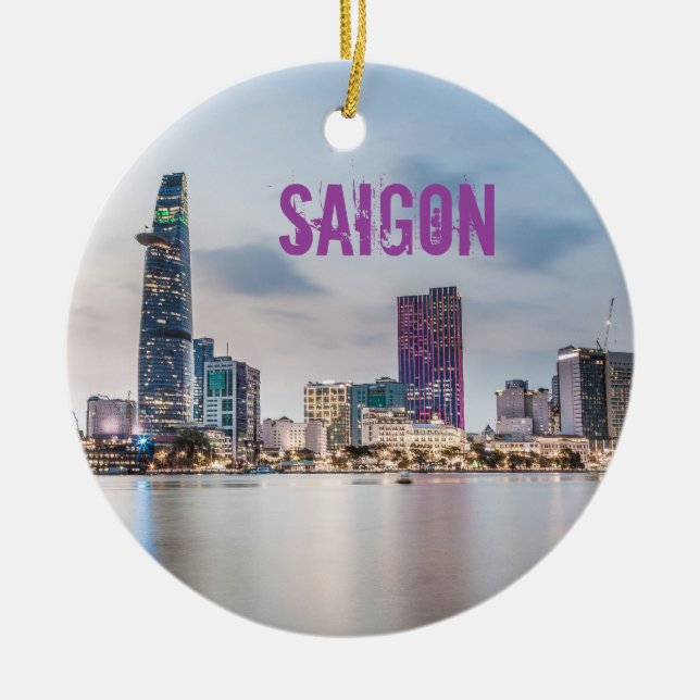 Saigon (Ho Chi Minh City) HCMC Vietnam souvenir Ceramic Ornament (Front)