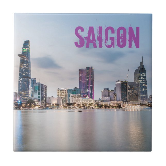 Saigon (Ho Chi Minh City) HCMC Vietnam souvenir Ceramic Tile (Front)