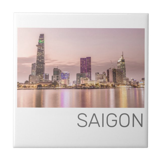 Saigon Ho Chi Minh City HCMC Vietnam Sunset Ceramic Tile (Front)