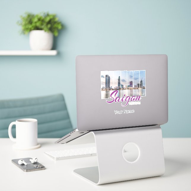Saigon (Ho-Chi-Minh-Stadt) HCMC Vietnam Souvenir Sticker (Laptop On Desk)