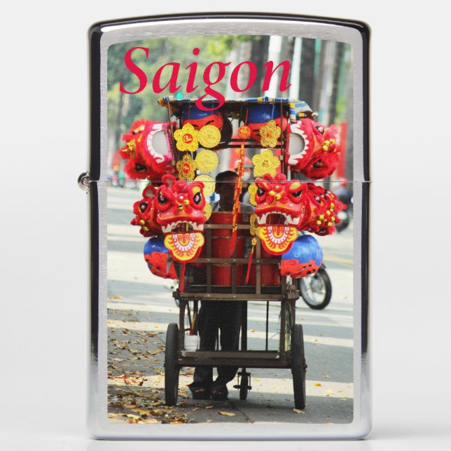 Saigon Vietnam Happy New Year Lion dance  Zippo Lighter (Front)