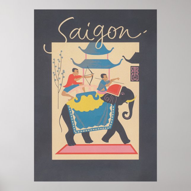 Saigon Vietnam Vintage Travel Poster (Front)