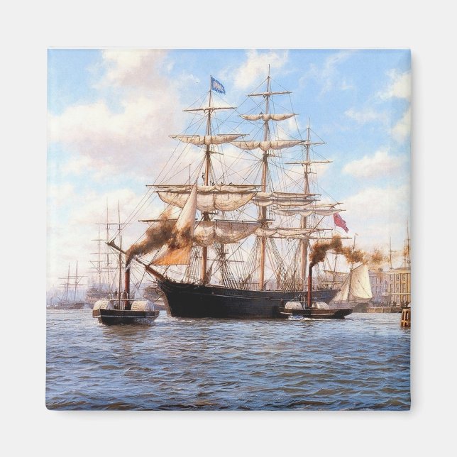 Sail and steam in port magnet (Front)