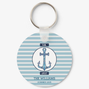 Sail Away Anchor – Personalized Nautical Keychain