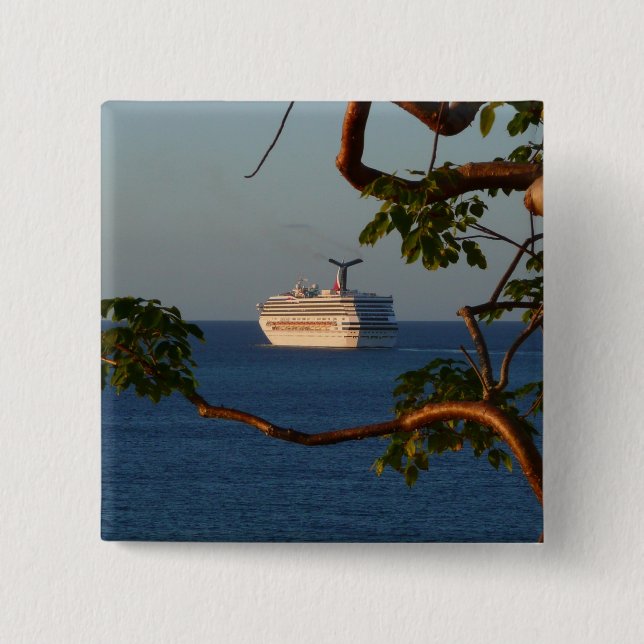 Sail Away at Sunset I Cruise Vacation Button (Front)