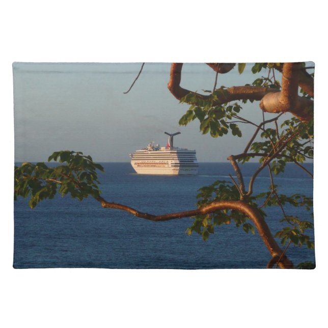 Sail Away at Sunset I Cruise Vacation Cloth Placemat (Front)