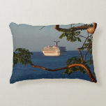 Sail Away at Sunset I Cruise Vacation Decorative Pillow