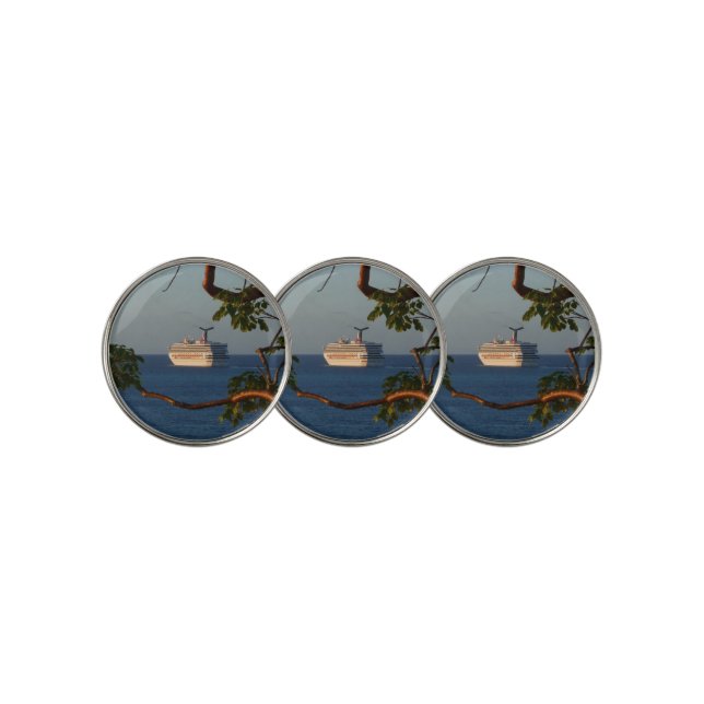 Sail Away at Sunset I Cruise Vacation Golf Ball Marker (3 Up)