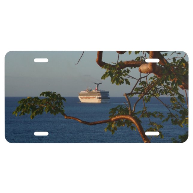 Sail Away at Sunset I Cruise Vacation License Plate (Front)