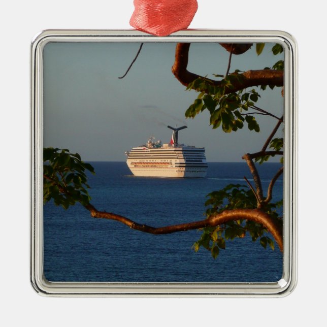 Sail Away at Sunset I Cruise Vacation Metal Ornament (Front)