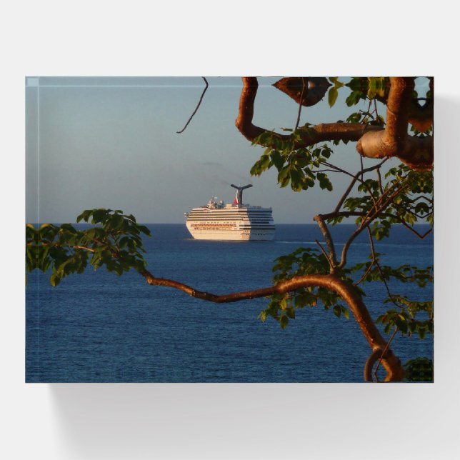 Sail Away at Sunset I Cruise Vacation Paperweight (Front)
