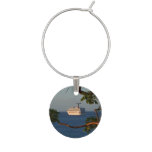 Sail Away at Sunset I Cruise Vacation Photography Wine Glass Charm