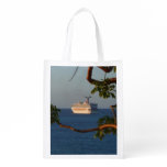Sail Away at Sunset I Cruise Vacation Reusable Grocery Bag