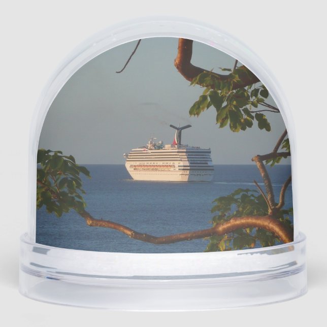 Sail Away at Sunset I Cruise Vacation Snow Globe (Front)