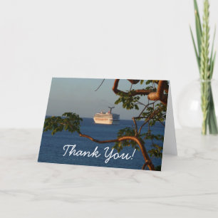 Sail Away at Sunset I Cruise Vacation Thank You Card