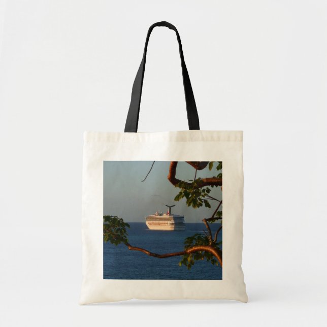 Sail Away at Sunset I Cruise Vacation Tote Bag (Front)