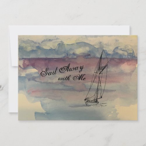 Sail Away Flat Thank You Card