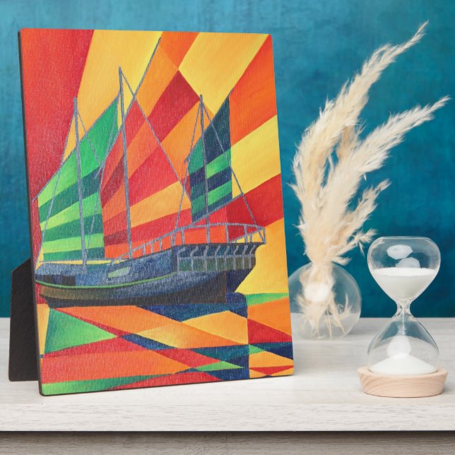Sail Away Junk Pleasure Boat Plaque (Side)