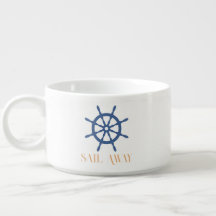 Sail Away Nautical Beach Personalized Ship Helm 