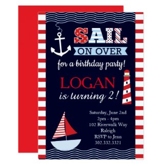 Sail Away Nautical Birthday Invitation
