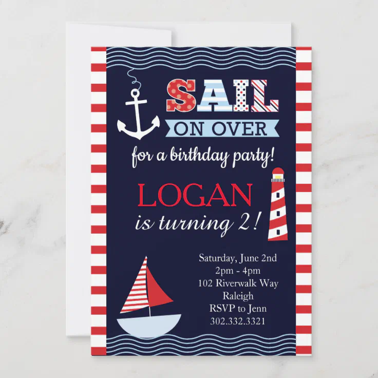 nautical birthday invitations