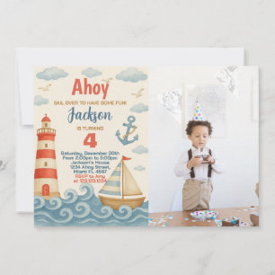 Sail Away Nautical Birthday Invitation