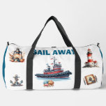 Sail Away Nautical Vintage Ship Travel Bag