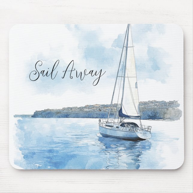 Sail Away Ocean View Mouse Pad (Front)