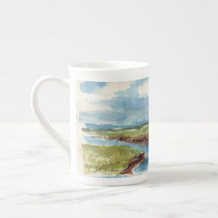 Sail Away on a Blue Sailboat Bone China Mug