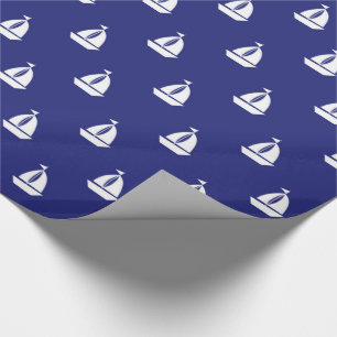 Sail Away On Blue Gift Wrap