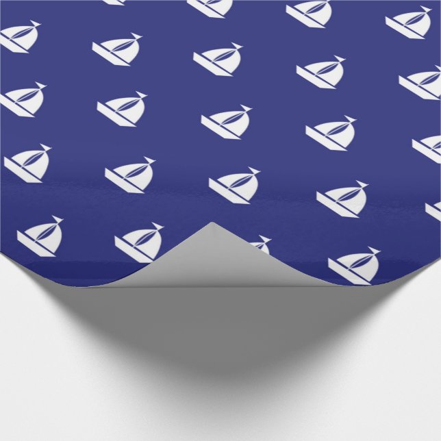 Sail Away On Blue Gift Wrap (Corner)